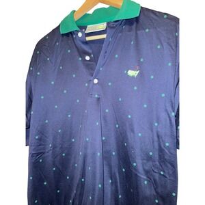 Vintage Augusta National Golf Masters Polka Dot Polo Shirt Green Logo Men's M